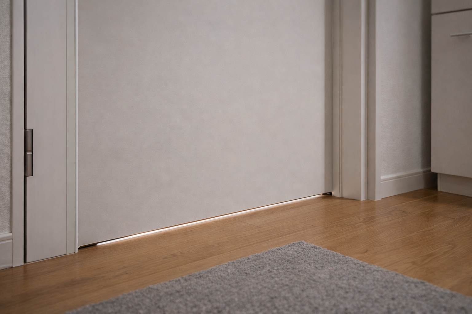 室内側から見た玄関ドアの下部。